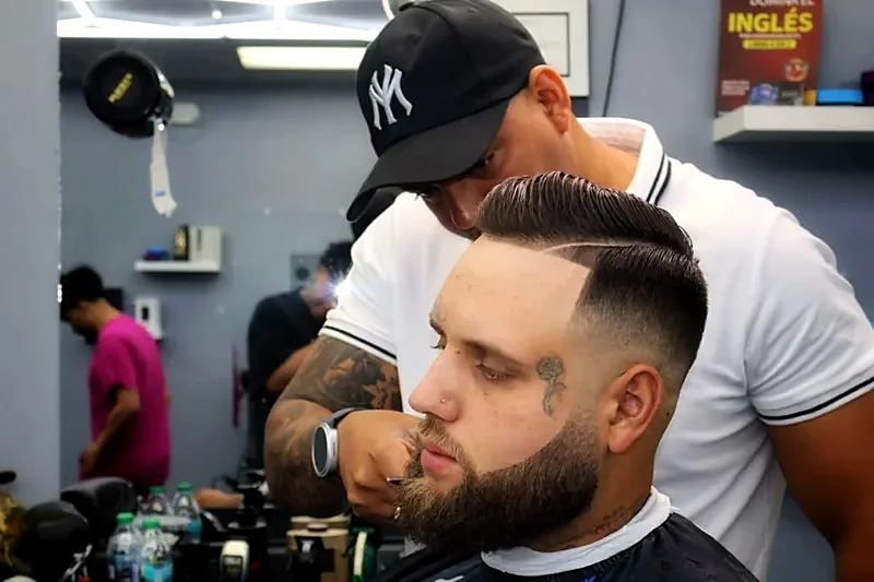 Barber styling with a comb